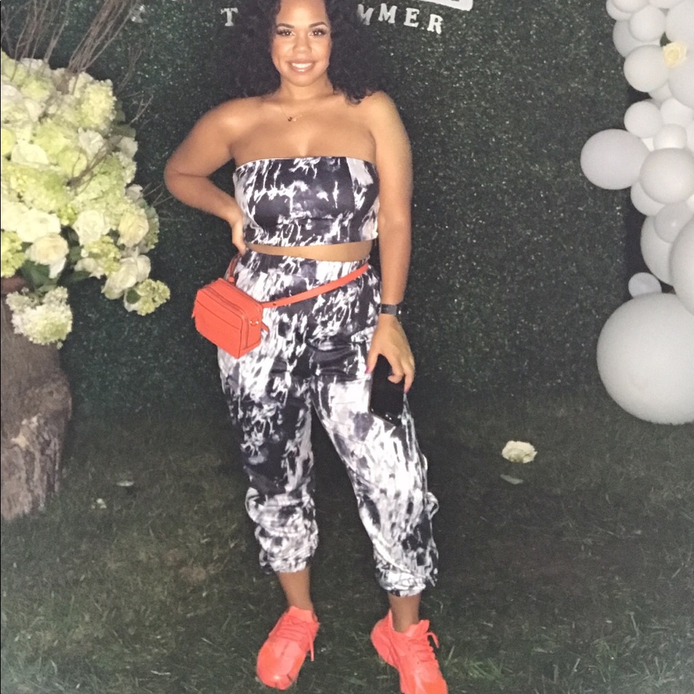 Matching 2 piece. tube top and sweatpants